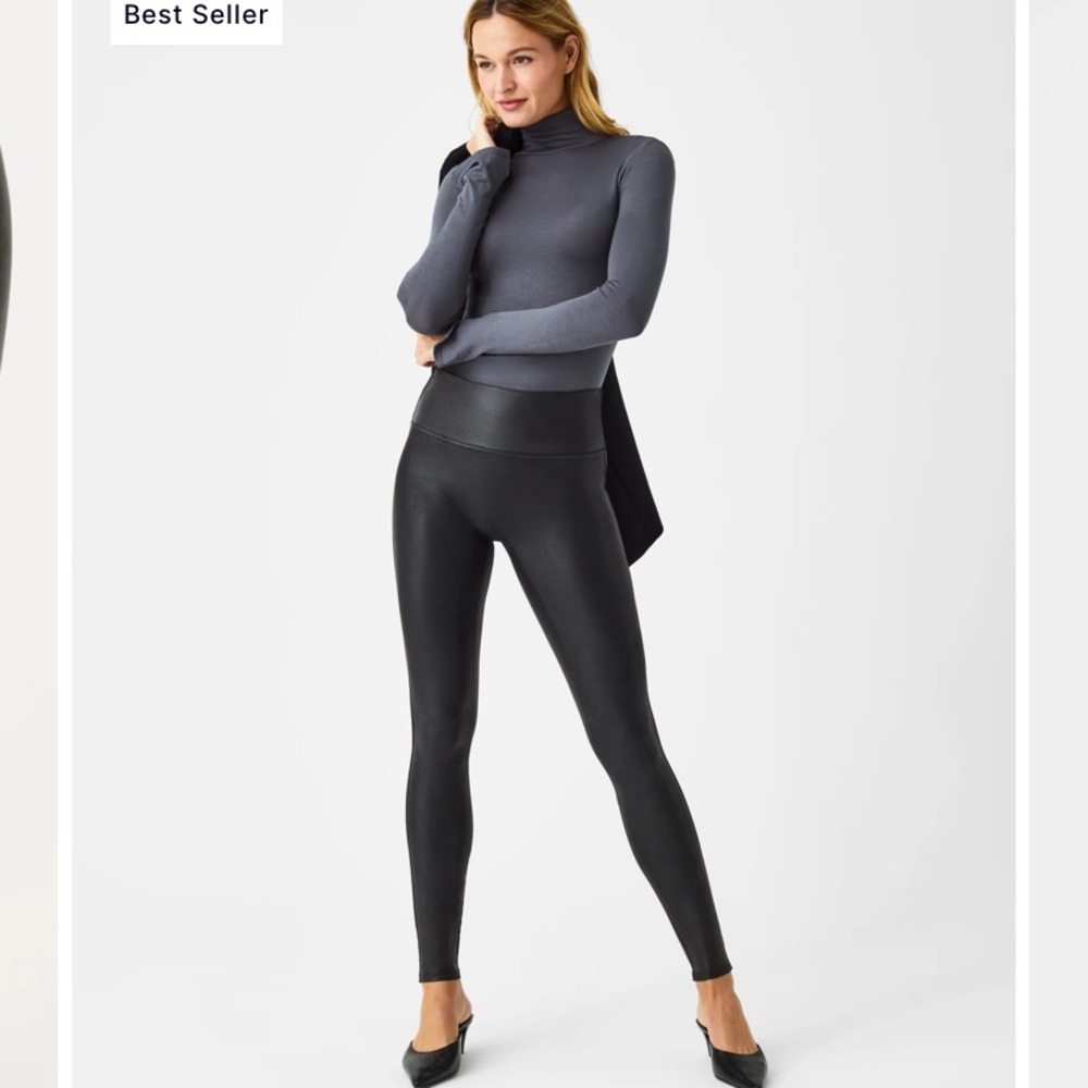 SPANX Faux Leather Leggings - black